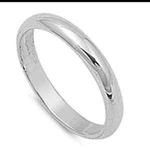 Sterling silver 925  2mm wedding band white gold